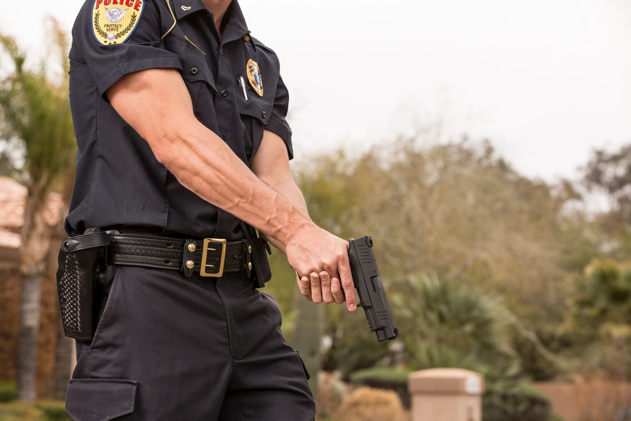 Armed security officer on duty